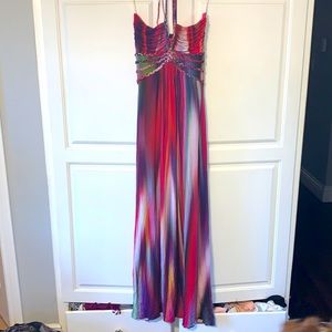 SKY BRAND BOHO MULTI COLORED BRAIDED maxi DRESS